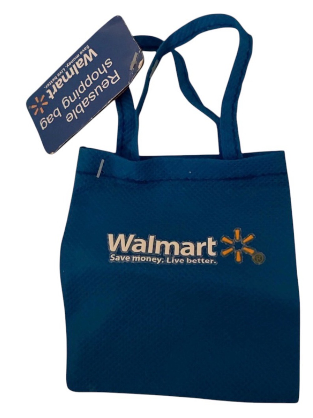 Mini 2.5” Reusable Tote Bag in Teal Blue